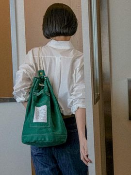 TU ET TOI Canvas Reversible Rope Bag [Green]