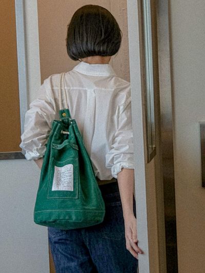 TU ET TOI Canvas Reversible Rope Bag [Green]