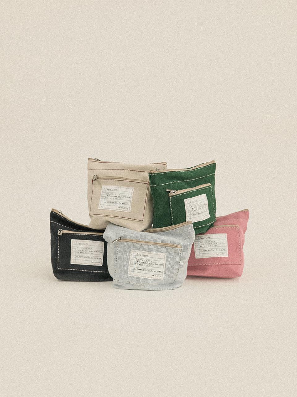 TU ET TOI Cotton Trapezoid Letter Pocket Pouch