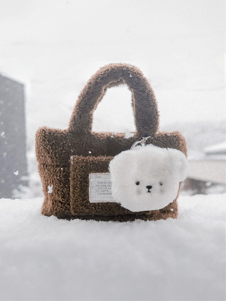 TU ET TOI Fluffy Fur Collaboration Bag [Brown]