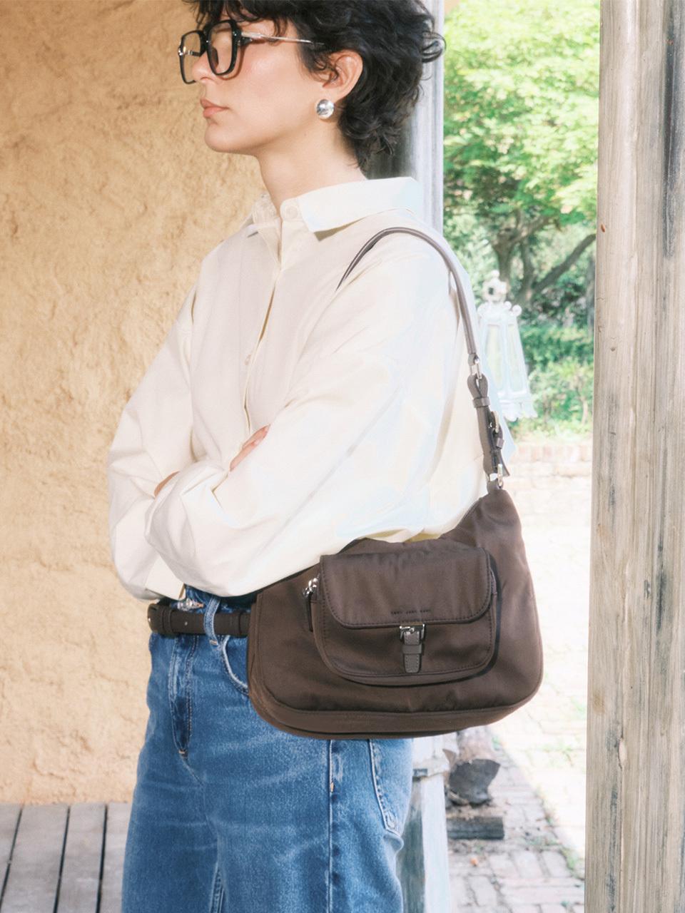 TU ET TOI Water-resistant Nylon Leather Accent Lumiere Bag