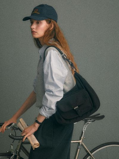 TU ET TOI Water-resistant Nylon Leather Bag [Black]