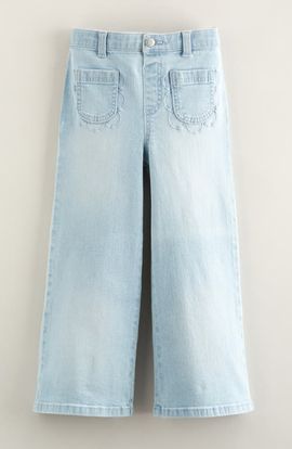 Tucker + Tate Tucker + Tate Kids' Embroidered Scallop Wide-Leg Jeans
