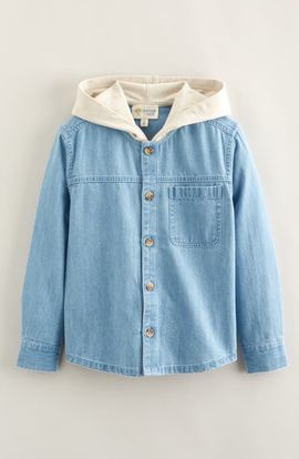 Tucker + Tate Tucker + Tate Kids' Hooded Button-Up Chambray Shirt