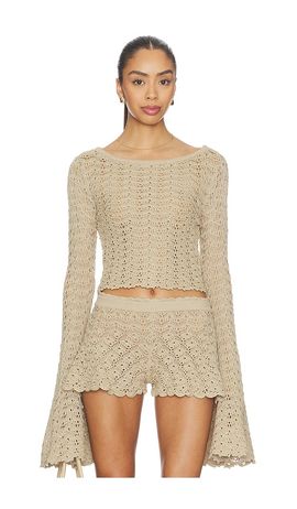 Tularosa Tularosa Zaylee Boat Neck Open Stitch Sweater