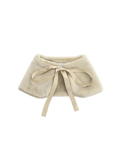 Tulleen Tulleen Ribbon-Tie Faux Fur Collar