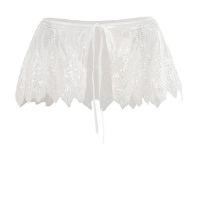 Tulleen Tulleen Sequin Tie-Front Stole