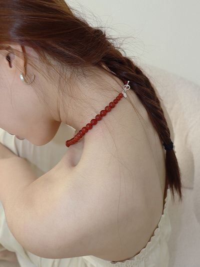turntable Agate Ball Necklace