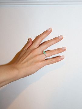 turntable Lake Chrysoprase Ring_ Silver
