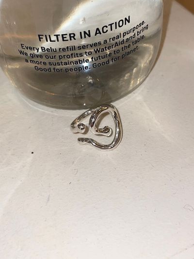 turntable Melting Round Ring_ Silver
