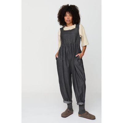 Turtledove London Turtledove London Organic Cotton Alice Denim Smocking Strap Jumpsuit