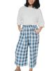 Turtledove London Turtledove London Organic Cotton Marine Check Print Reversible Crop Trousers - 2