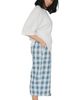 Turtledove London Turtledove London Organic Cotton Marine Check Print Reversible Crop Trousers - 4