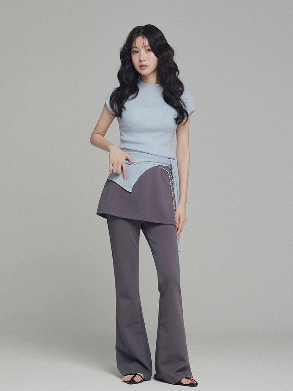 TWEE Baron Unbalanced Slit Layered Pants