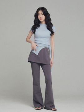 TWEE Baron Unbalanced Slit Layered Pants