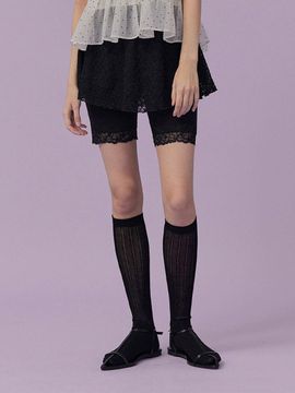 TWEE CANIT Sheer Lace Mini Skirt
