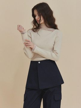 TWEE Dot See-through Turtleneck Fitted T-shirt