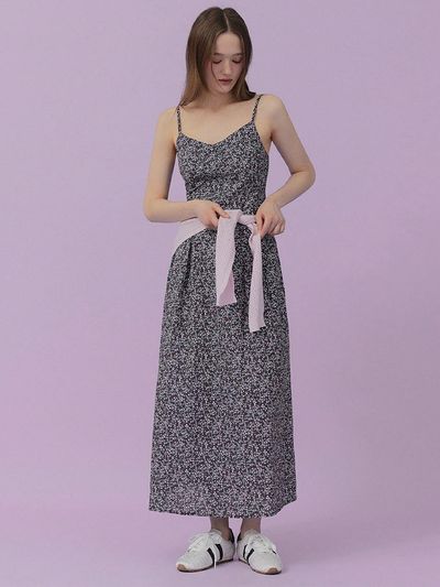 TWEE Hayden Small Floral Long Dress (with Shawl Cardigan Set)