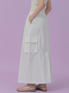 TWEE ILODY Elastic Waist Cargo Long Skirt