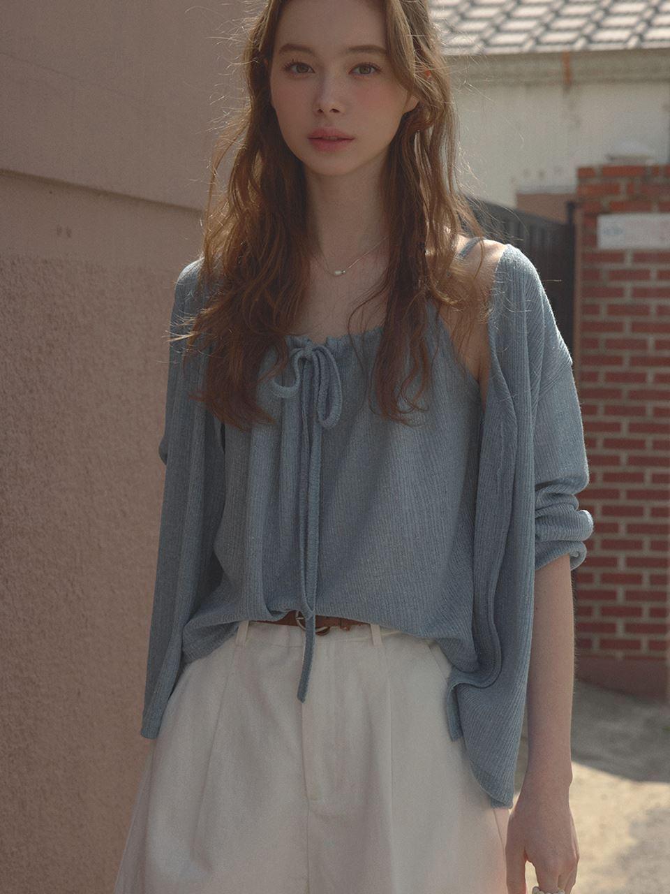 TWEE Inti Linen Sleeveless Cardigan Set
