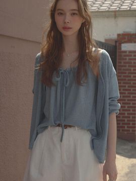 TWEE Inti Linen Sleeveless Cardigan Set