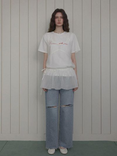 TWEE Layered See-through Dress [Ruby]