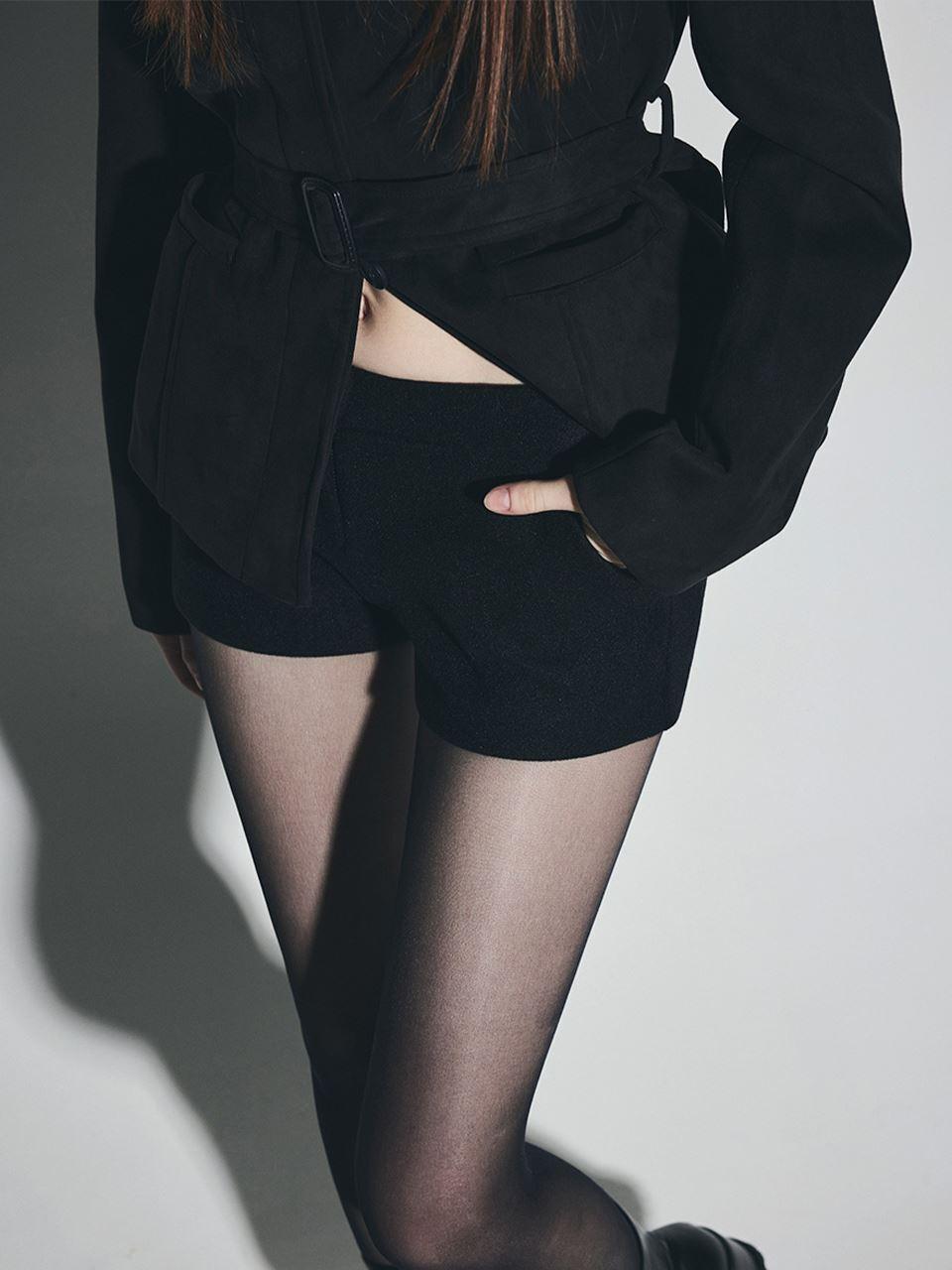 TWEE Low-Rise Polyester Wool Short Pants