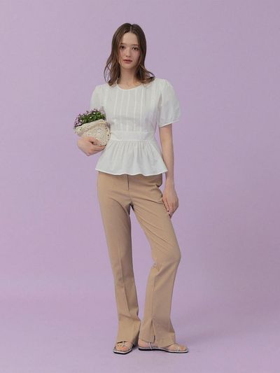 TWEE Montes Asymmetric Slit Straight Trousers