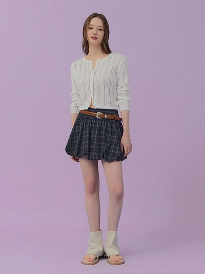 TWEE [TWEE] Dozens Check Balloon Mini Skirt