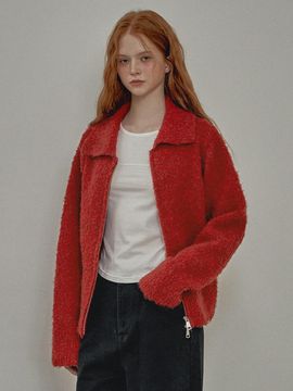 TWEE [TWEE] Hevesy Wool Collar Knitwear Zip-Up