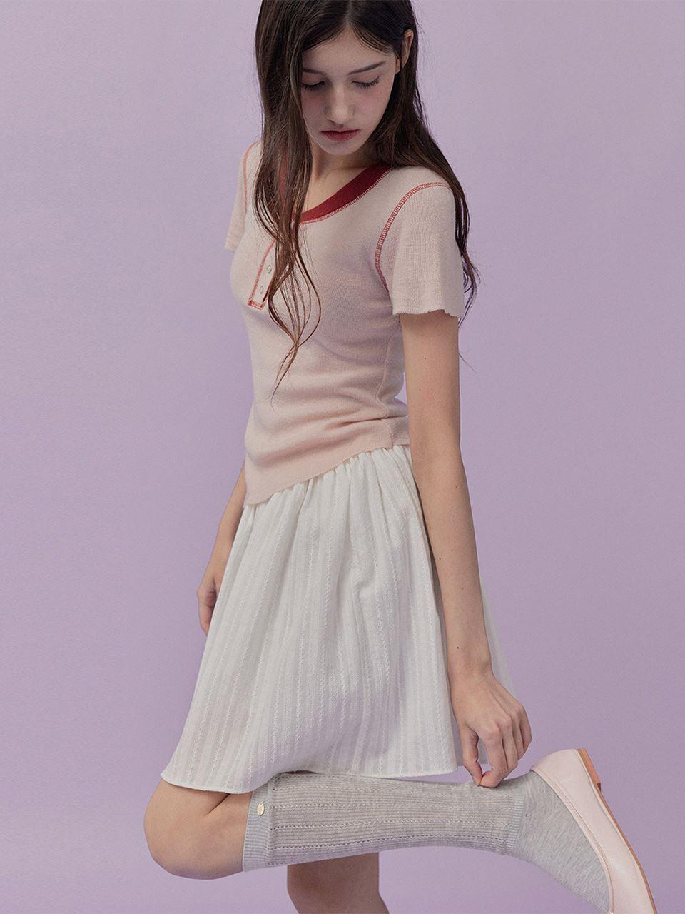 TWEE [TWEE] Leah Lace Punching Mini Skirt