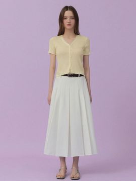 TWEE TWEE Leyden Pleated Midi Long Skirt with Belt Set