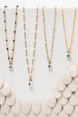 Twenty Two West Twenty Two West Mini Letter Necklace White