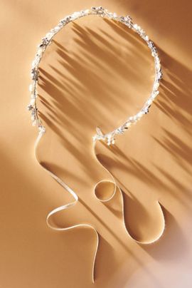 Twigs & Honey Baby's Breath Pearl and Opal Bridal Crown
