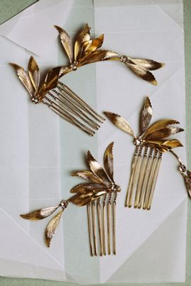 Twigs & Honey Gilded Grecian Wings Hair Pins, Set of 3