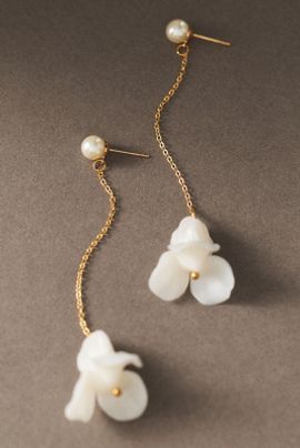 Twigs & Honey Iris Pearl Drop Earrings