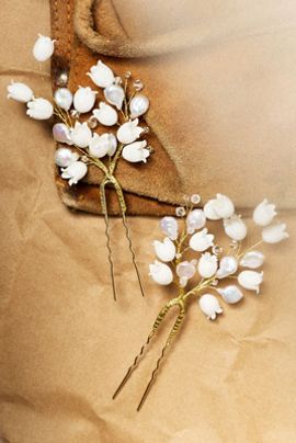 Twigs & Honey Lily of the Valley Hair Pins, Set of 2