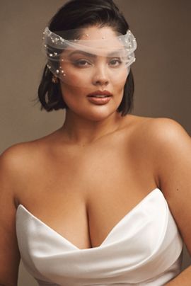 Twigs & Honey Pearl Adorned Birdcage Veil