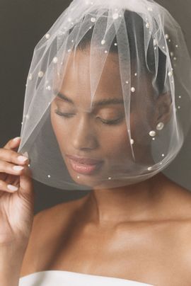 Twigs & Honey Pearled Birdcage Veil