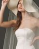 Twigs & Honey Straw Bridal Hat with Chapel Veil - 2