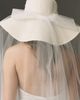 Twigs & Honey Straw Bridal Hat with Chapel Veil - 3