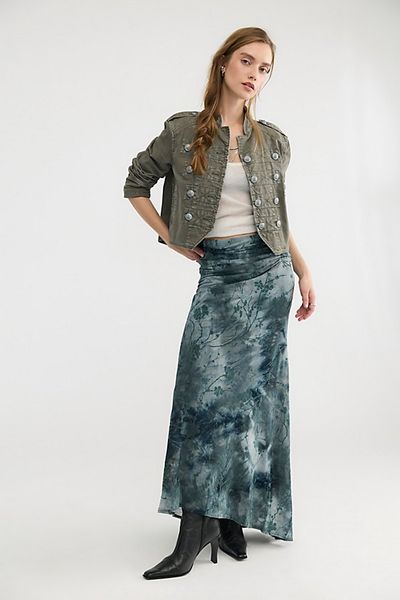 T.W.I.N. T. W.I. N. Burnout Mesh Ruched Skirt