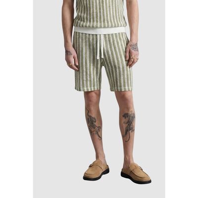 Twisted Tailor Twisted Tailor Albie Stripe Cotton Crochet Shorts