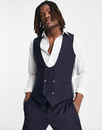 Twisted Tailor Twisted Tailor buscot suit vest in navy