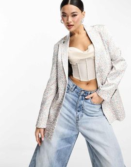 Twisted Tailor Twisted Tailor leopard suit jacket in blue