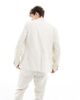 Twisted Tailor Twisted Tailor pinstripe double breasted slim suit jacket in cream-White - 4