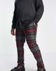 Twisted Tailor Twisted Tailor Plus Cardosi slim fit smart pants in gray and red check with pocket chain-Multi - 1
