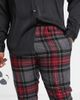 Twisted Tailor Twisted Tailor Plus Cardosi slim fit smart pants in gray and red check with pocket chain-Multi - 3