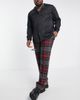 Twisted Tailor Twisted Tailor Plus Cardosi slim fit smart pants in gray and red check with pocket chain-Multi - 4