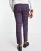 Twisted Tailor Twisted Tailor Plus ladd suit pants in navy and pink tartan check - 3